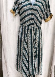 Boho Geometric Print Midi Dress