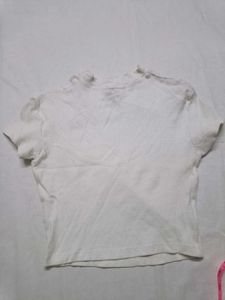 BAE SIC White Cut-Out Crop Top