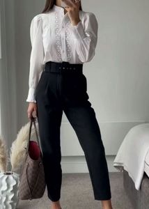 Zara Belted Black Trouser