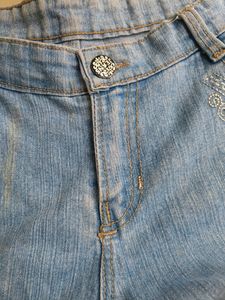 Embroidered Light Wash Jeans