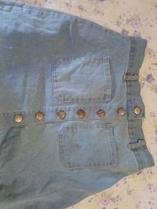 Light Wash Denim Button-Up Skirt