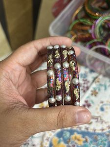 Sparkling Pearl & Paisley Bangles