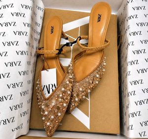 Zara Embellished Heeled Mules