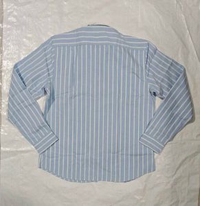 Men's Blue Striped Button-Down Shirt