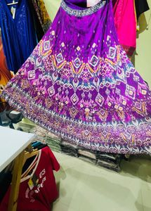 Beautiful Purple Ethnic crop top &amp; lehenga Set