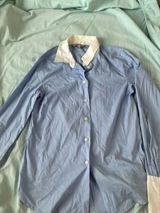 H&M Classic Blue & White Button-Up Shirt