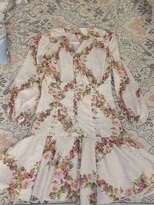 Floral Mini Dress with Corset Detail
