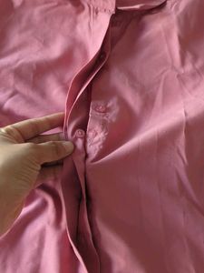 Women's Coral Pink Button-Up Shirt
