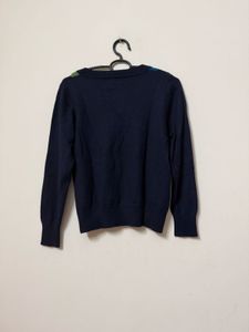 Navy Blue Patchwork Sweater