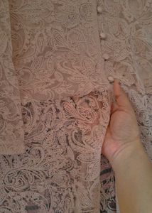 Elegant Lace Overlay Top baby pink