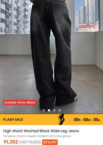 Baggy Washed High Waist Wide Leg Jeans