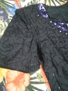 Vintage Black Embellished Top