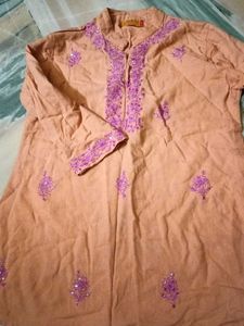Embellished Orange Kurta - Shrishti