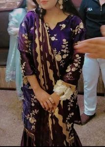 Elegant Purple Embroidered Kurta Set