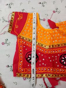 Yellow And Red Colour Radha Rani Dress