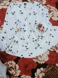 White Bell Sleeve Top with Floral Print