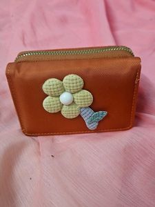 Orange flower wallet