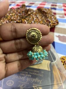 Turquoise Jhumka Earrings