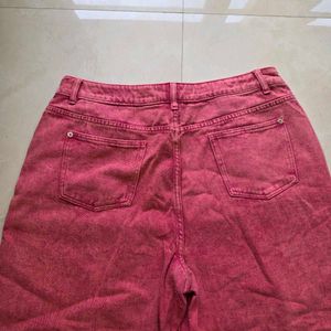 Pink Wide Leg Jeans