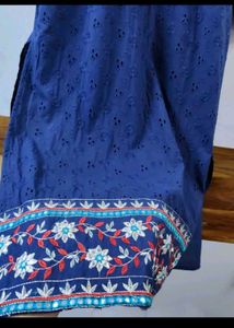 Blue Kurta Set with Shifli &amp; Gotta Work