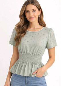 Chic Smocked Peplum Top