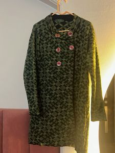 Patterned Button-Up Coat