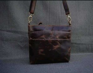Vintage Leather Crossbody Bag Unisex