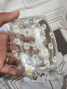 Cute Daisy Print Cosmetic Pouch