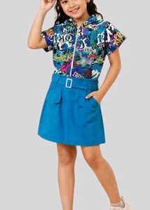 Cute Orange Skirt Set for Girls