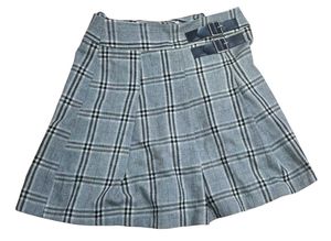 Plaid Skirt with Buckle Detail