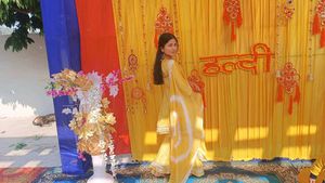 Yellow  sharara Set