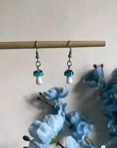 Cute Glass Mushroom Dangle Earrings