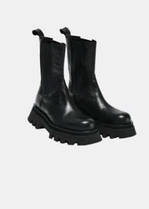 Black Chunky Platform Knee-High Boots