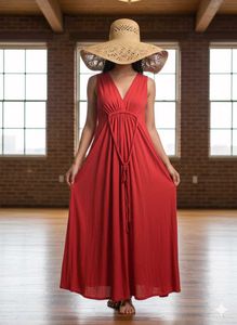 Boho Chic Red Maxi Dress