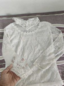 Elegant Lace High Neck Top