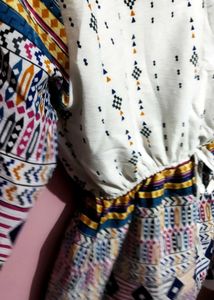 Boho Print V-Neck Wrap Dress