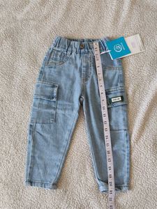 Unisex Stylish Light Wash Cargo Jeans for Kids