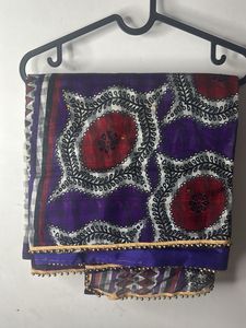 Beautiful Printed Purple Saree