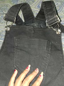 Black Denim Overalls