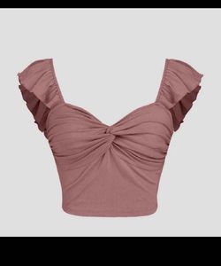 Ruched Twist Front Crop Top