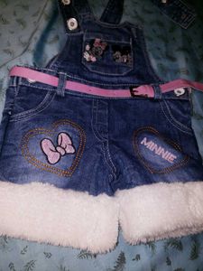 Cute Minnie Mouse Denim Overalls