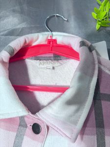 Pink Plaid Oversized Button-Up Shacket Shirt