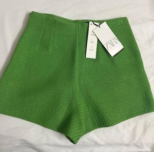 NWT ZARA Green Textured Shorts