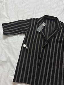 Black Crochet Men Shirt