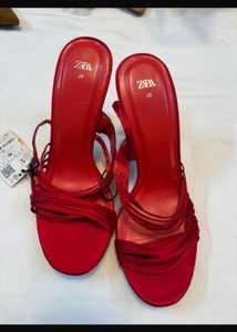 Zara Red Strappy Heels