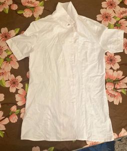 Classic White Short Sleeve Button-Up Shirt