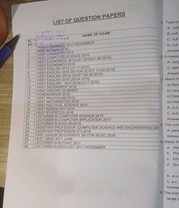HSST GK Previous Year Question Paper