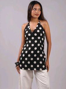 NISHORAMA Polka Dot Printed Halter Neck