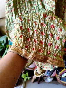 silk bhandej Kurta