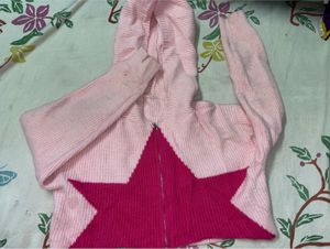 Pink Star Zip-Up Hoodie